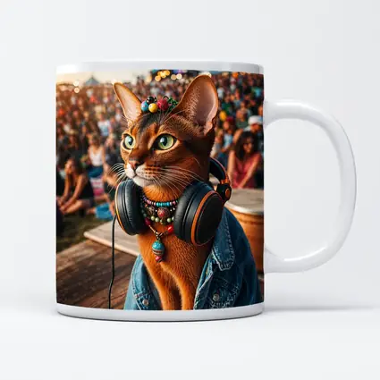 Abyssinian Cat DJ at Music Festival