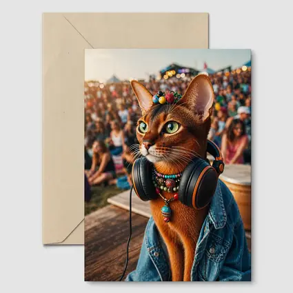 Abyssinian Cat DJ at Music Festival