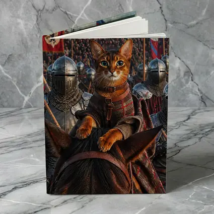 Abyssinian Cat Knight Leading Medieval Army