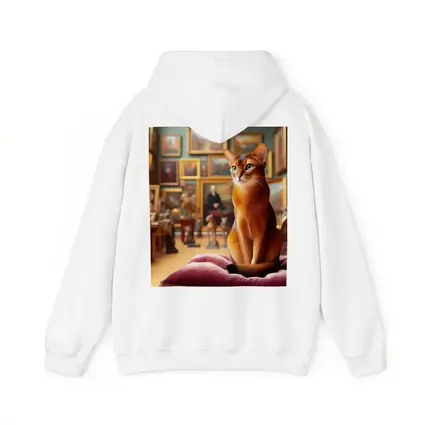 Abyssinian Cat Sitting in Art Gallery