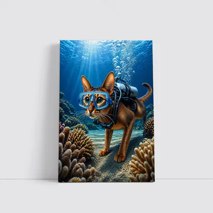 Abyssinian Cat Scuba Diving Coral Reef