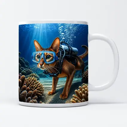 Abyssinian Cat Scuba Diving Coral Reef