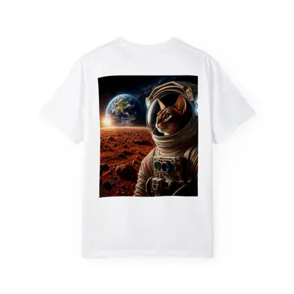 Abyssinian Cat Astronaut on Mars Surface