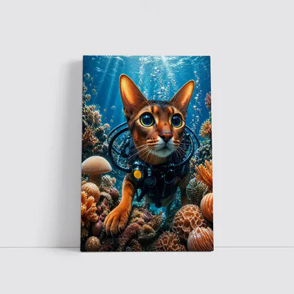 Abyssinian Cat Scuba Diving Coral Reef