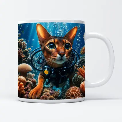 Abyssinian Cat Scuba Diving Coral Reef