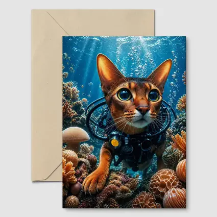 Abyssinian Cat Scuba Diving Coral Reef