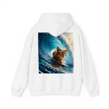 Abyssinian Cat Surfing Giant Ocean Wave