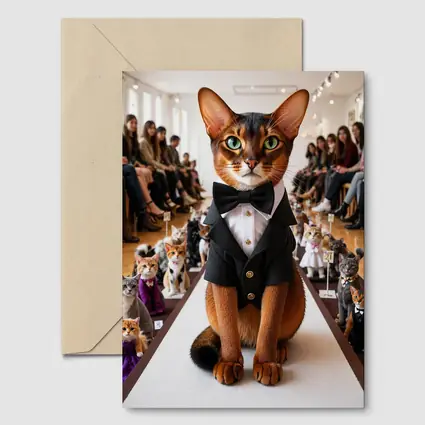 Abyssinian Cat Tuxedo Fashion Show Runway