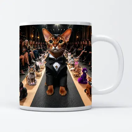 Abyssinian Cat Tuxedo Fashion Runway Show