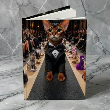 Abyssinian Cat Tuxedo Fashion Runway Show