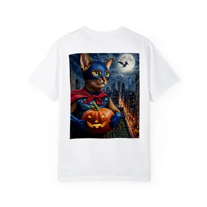 Abyssinian Superhero Cat City Night Halloween