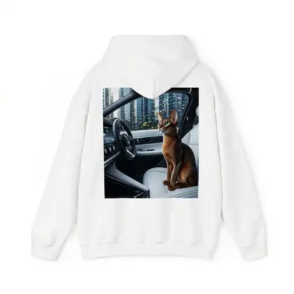 Abyssinian Cat Inside Modern Luxury Car
