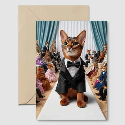 Abyssinian Cat Tuxedo Fashion Show Runway