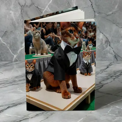 Abyssinian Cats in Tuxedos Fashion Show
