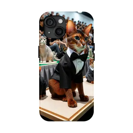 Abyssinian Cats in Tuxedos Fashion Show
