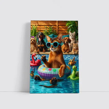 Abyssinian Cat Sunglasses Pool Party Summer