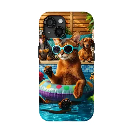 Abyssinian Cat Sunglasses Pool Party Summer