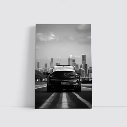 Acura TLX Black White City Skyline Rear