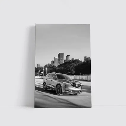 Acura MDX SUV City Skyline Black White