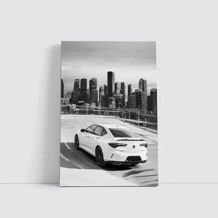 Acura TLX Black White City Skyline
