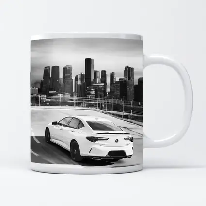 Acura TLX Black White City Skyline