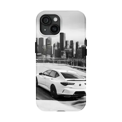 Acura TLX Black White City Skyline