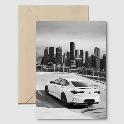 Acura TLX Black White City Skyline
