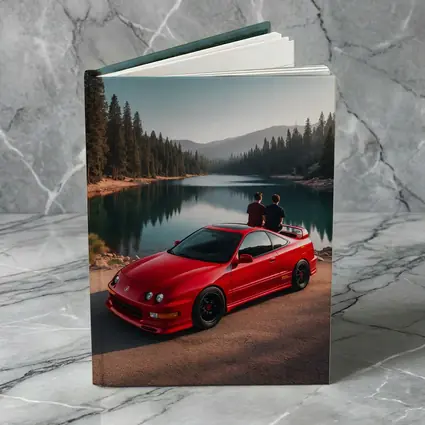Acura Integra Red Car By Mountain Lake