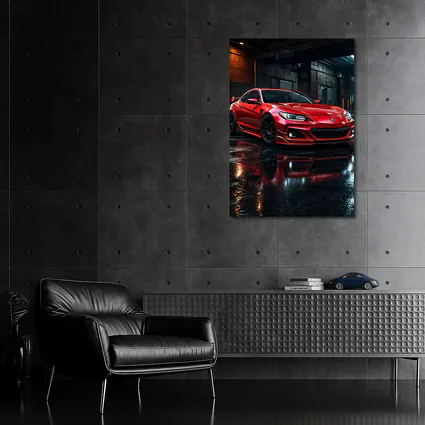 Acura Integra Red Sports Car Rainy Garage