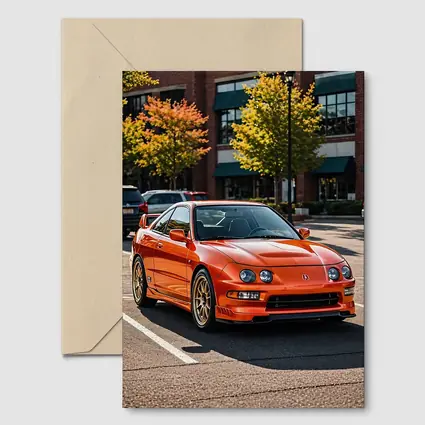 Acura Integra Type R Orange Parking Lot