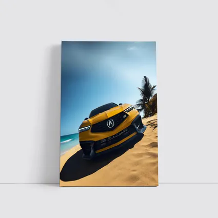 Acura Integra Type S Yellow Beach Scene