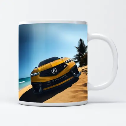 Acura Integra Type S Yellow Beach Scene