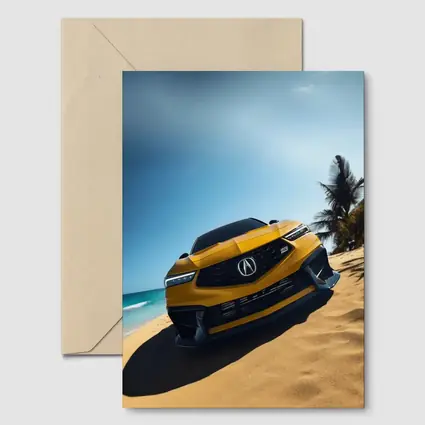 Acura Integra Type S Yellow Beach Scene