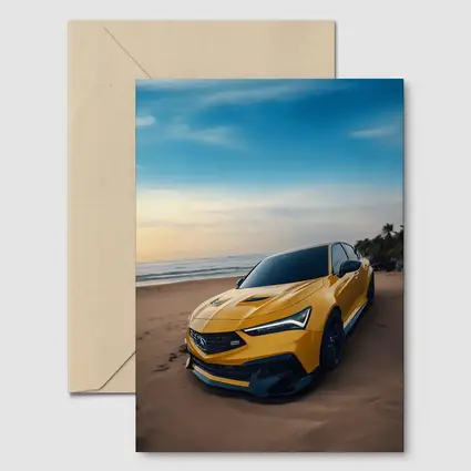 Acura Integra Type S Yellow Beach Shore
