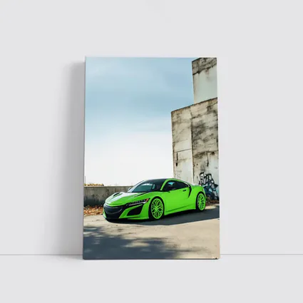 Acura NSX Green Supercar Urban Concrete Setting