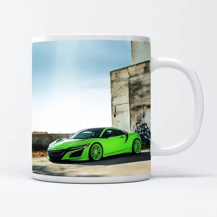 Acura NSX Green Supercar Urban Concrete Setting