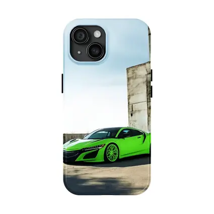 Acura NSX Green Supercar Urban Concrete Setting