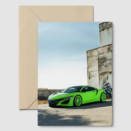 Acura NSX Green Supercar Urban Concrete Setting