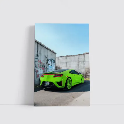 Acura NSX Green Supercar Concrete Wall