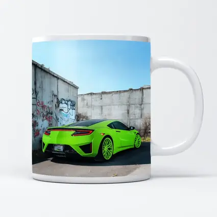 Acura NSX Green Supercar Concrete Wall
