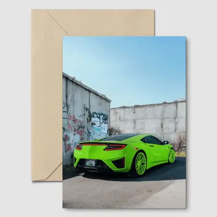 Acura NSX Green Supercar Concrete Wall