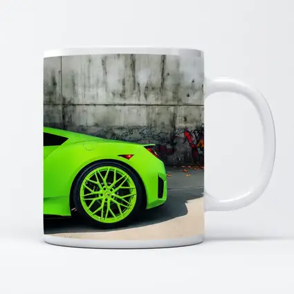 Acura NSX Lime Green Against Concrete Wall