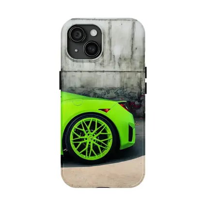 Acura NSX Lime Green Against Concrete Wall