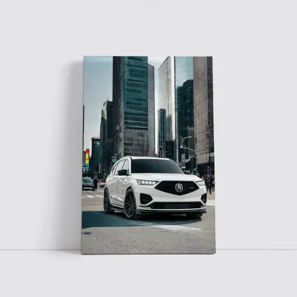 Acura MDX White SUV City Streets