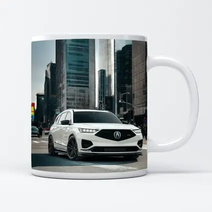 Acura MDX White SUV City Streets