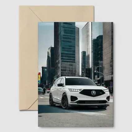 Acura MDX White SUV City Streets