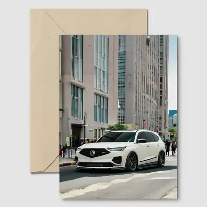 Acura MDX White SUV City Street