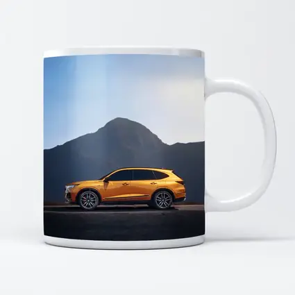 Acura MDX Orange SUV Mountain Background