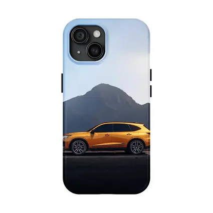 Acura MDX Orange SUV Mountain Background