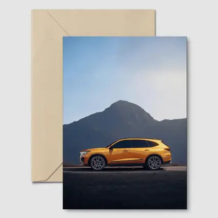 Acura MDX Orange SUV Mountain Background